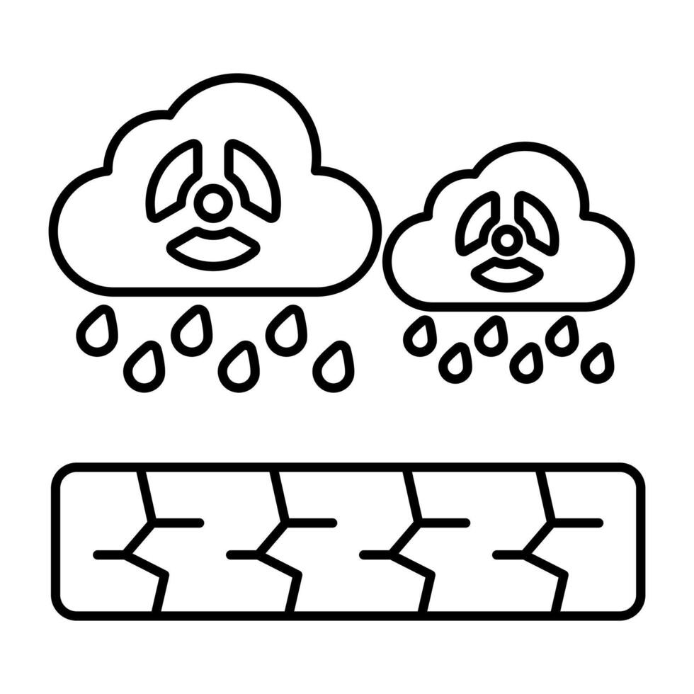 Unique linear design icon of acidic rain vector