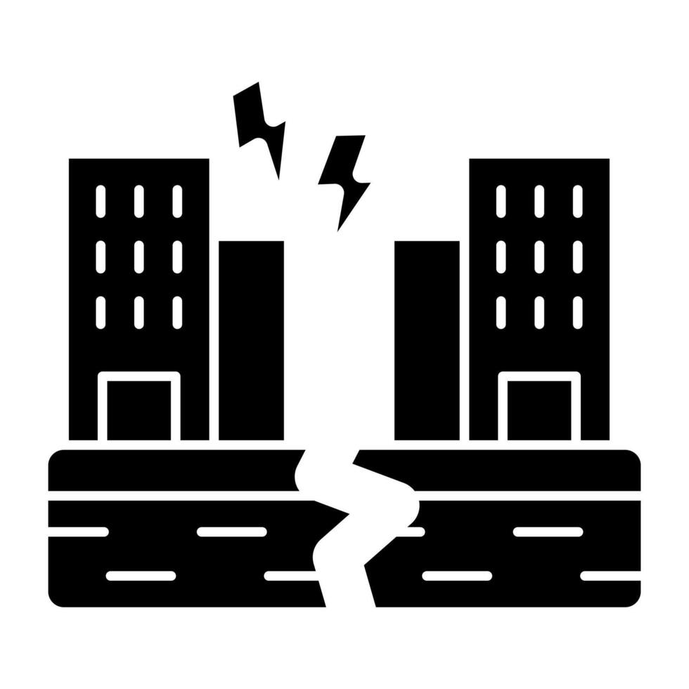 Trendy icon of earthquake vector