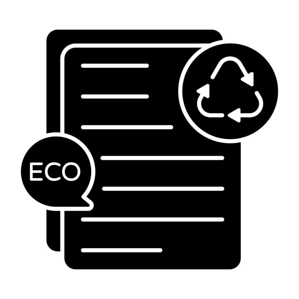 Conceptual solid design icon of eco contents vector