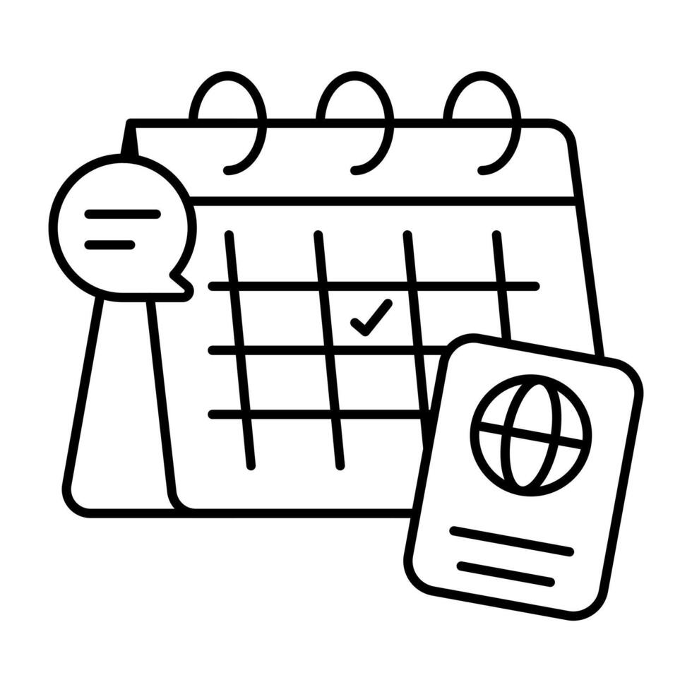 A flat design icon of travel schedule vector