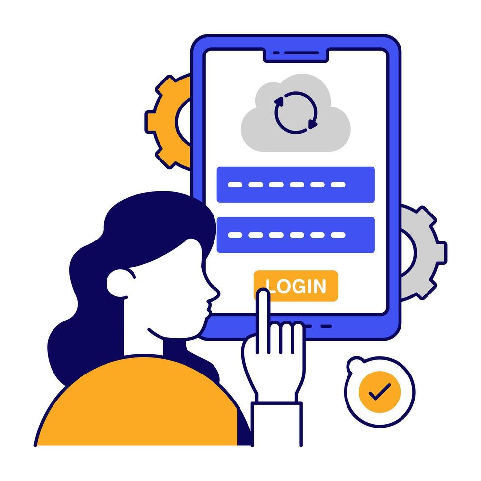 A perfect design icon of mobile password loading vector