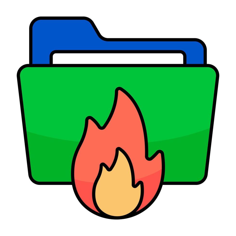 A beautiful design icon of burn folder vector