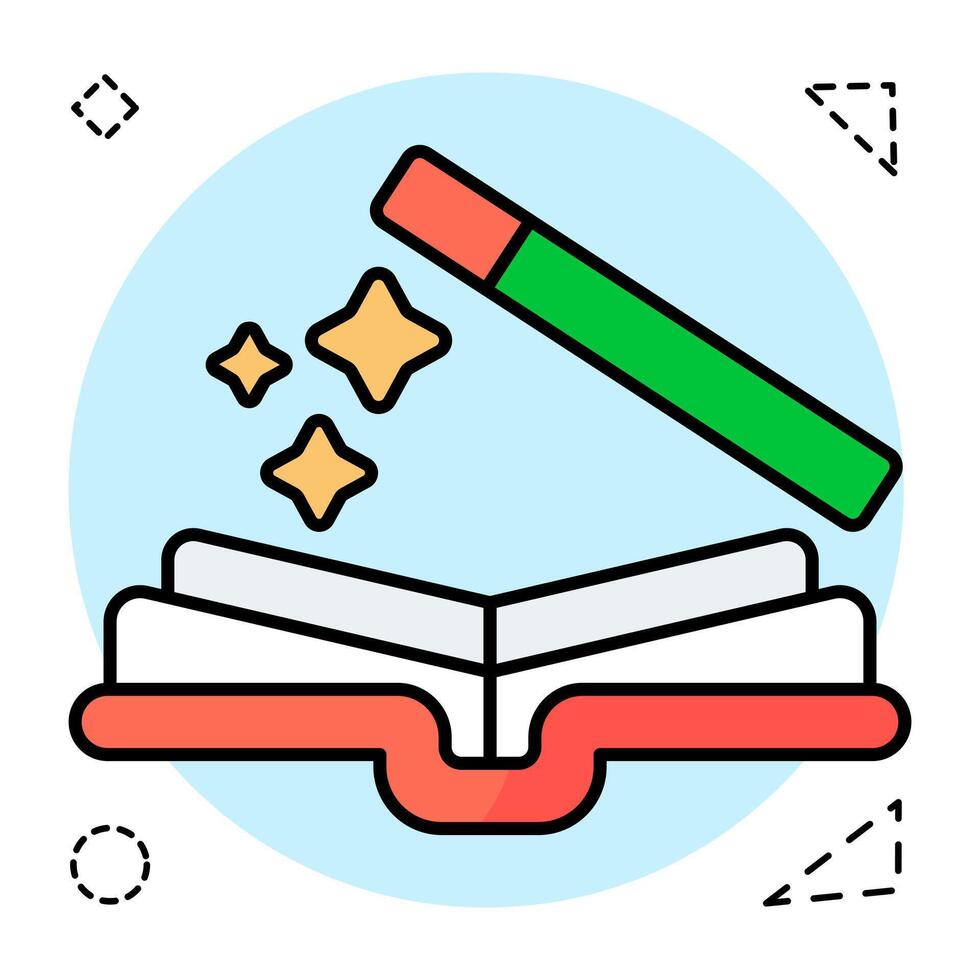 A flat icon of magic book vector