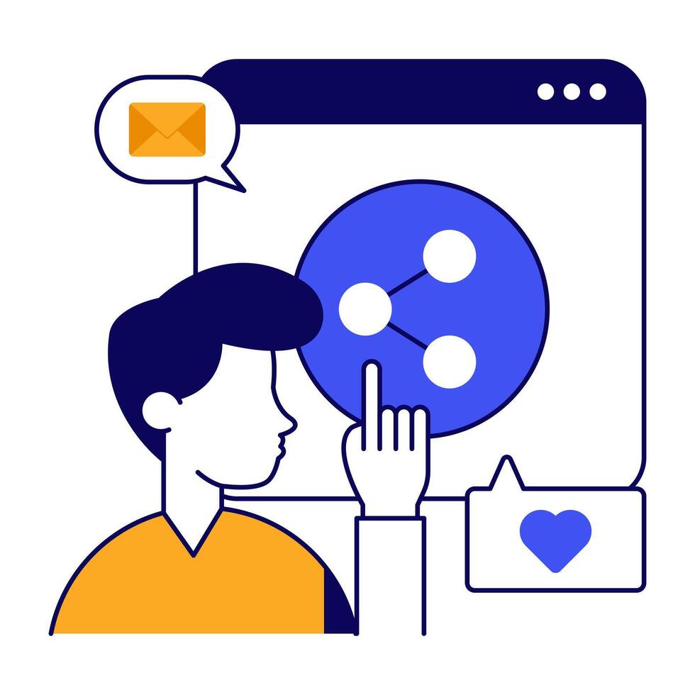 Modern design icon of share chat vector