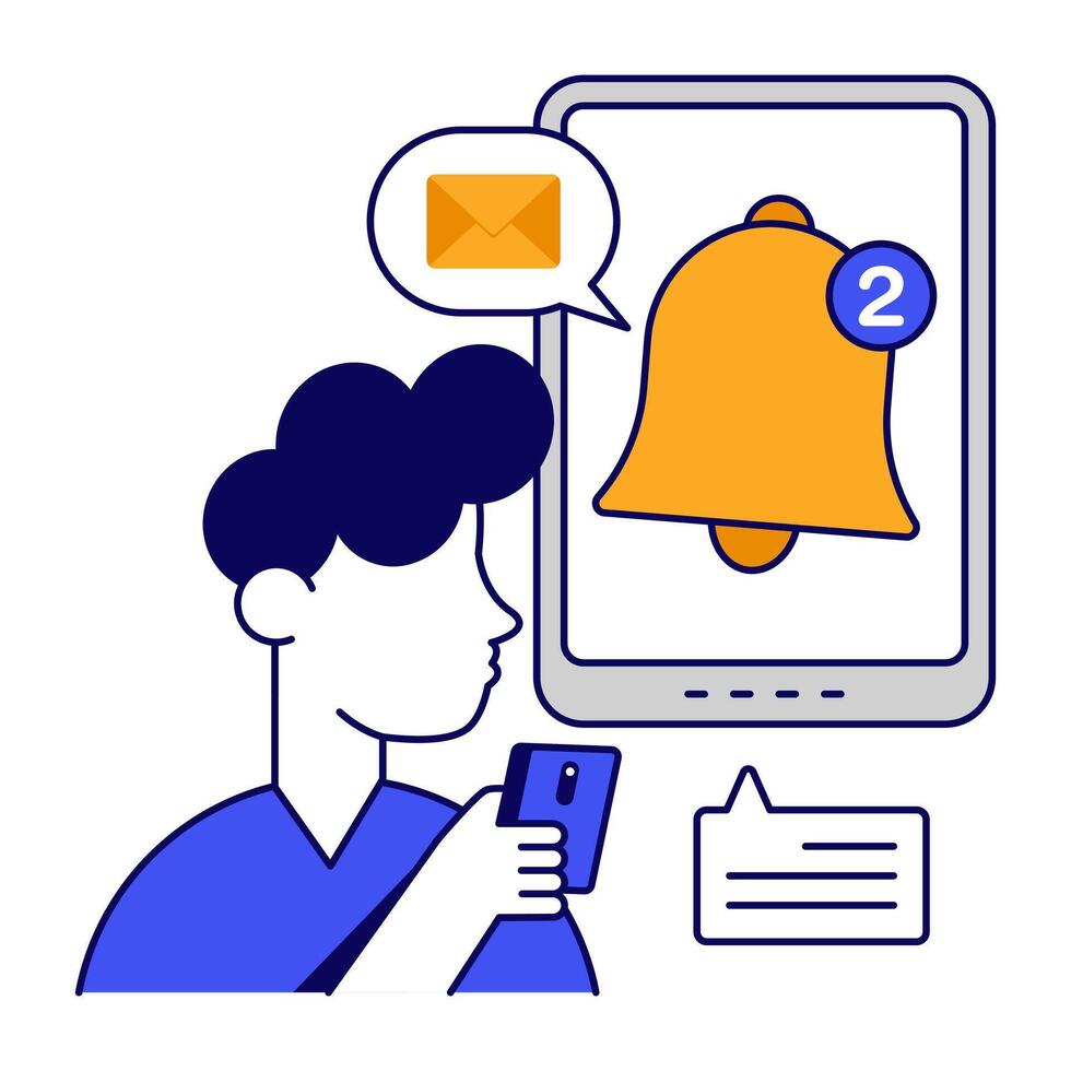 Premium download icon of mobile notification vector