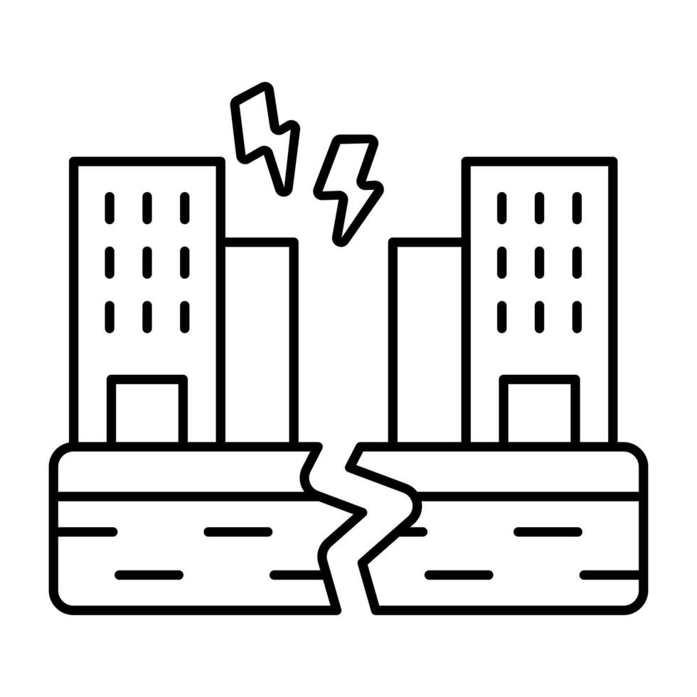 Trendy colored icon of earthquake vector