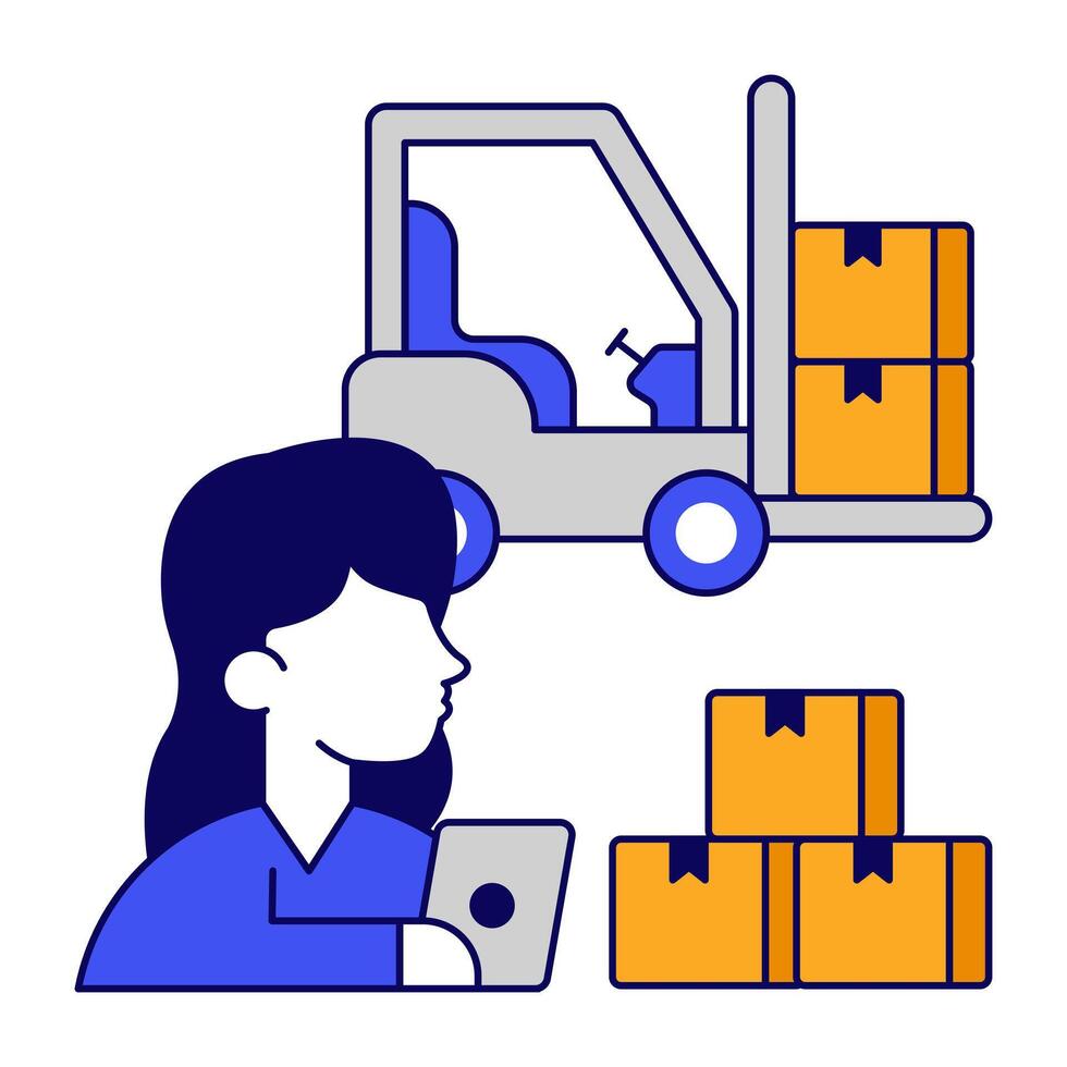 Modern icon of forklift truck vector