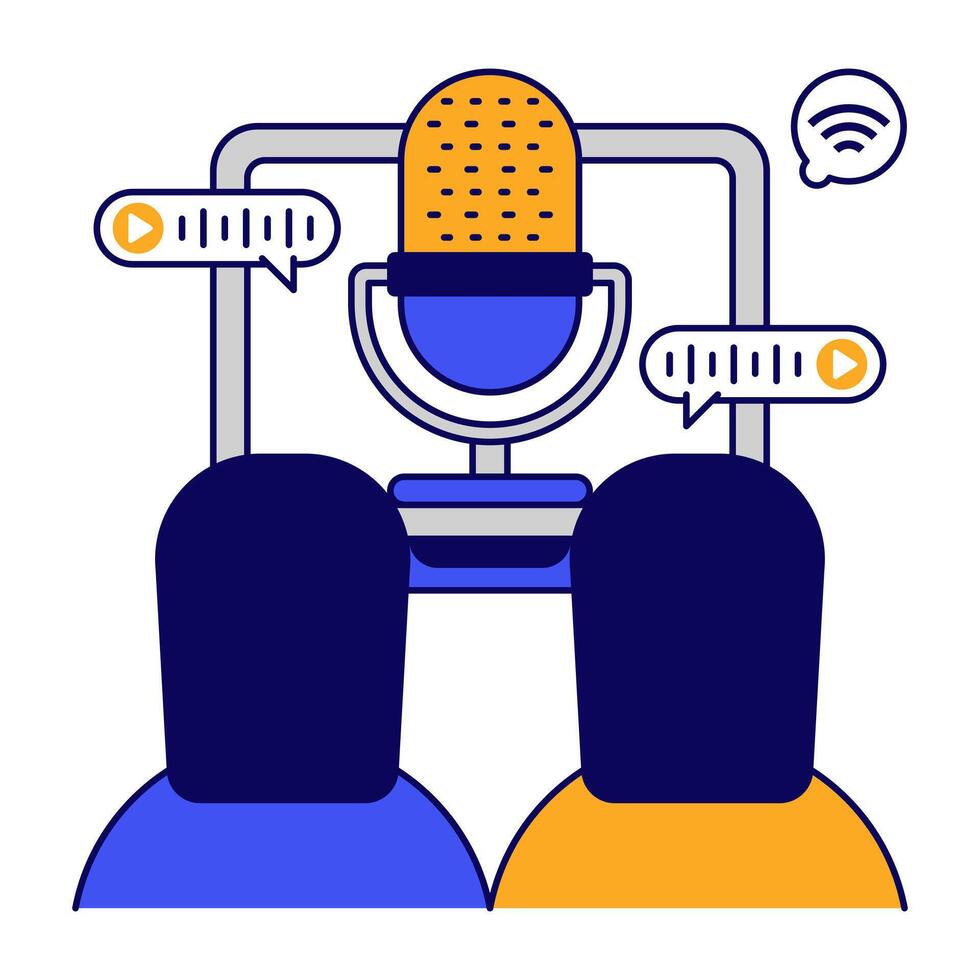 Flat download icon of vocalist vector