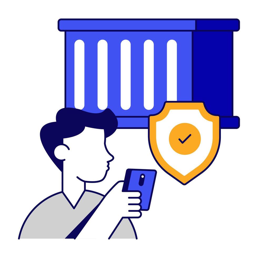 An icon design of secure container vector