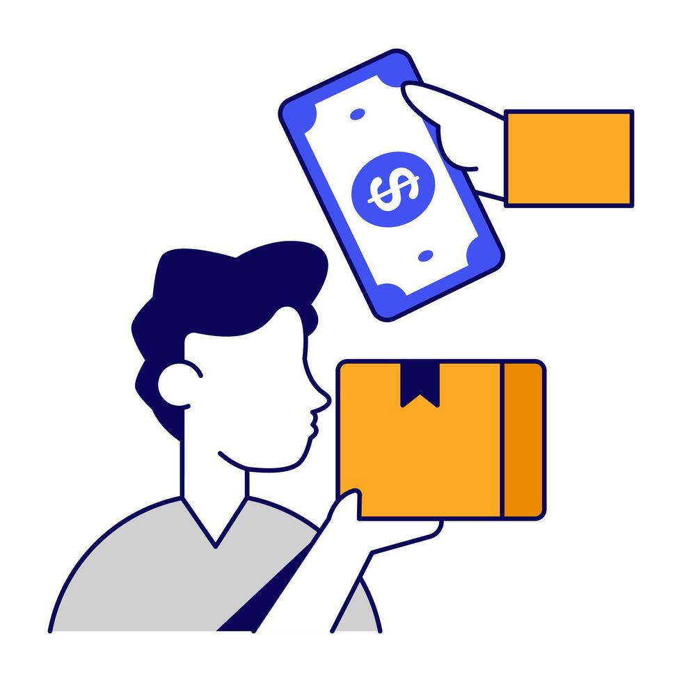 design icon of cash on delivery vector