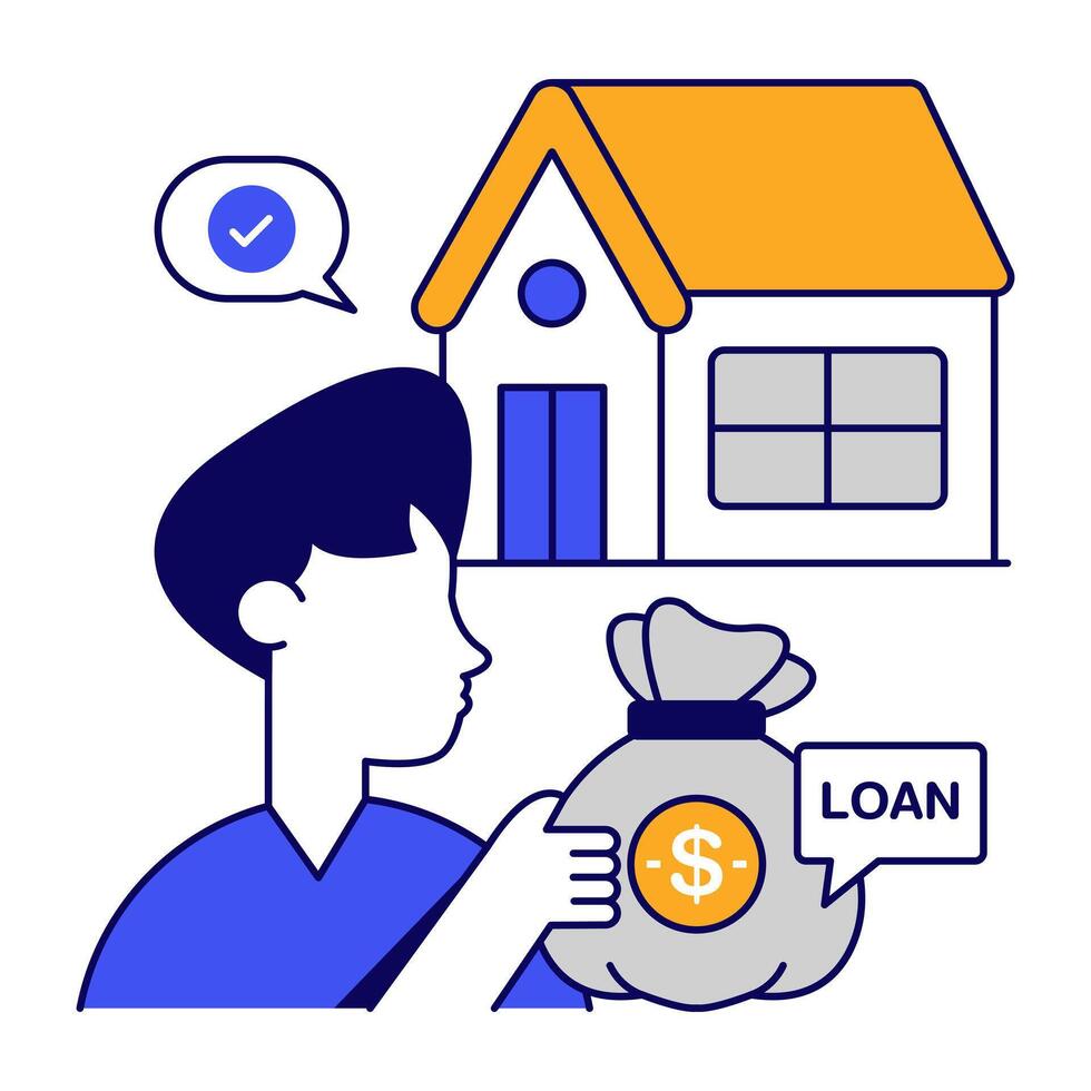 An icon design of house loan vector
