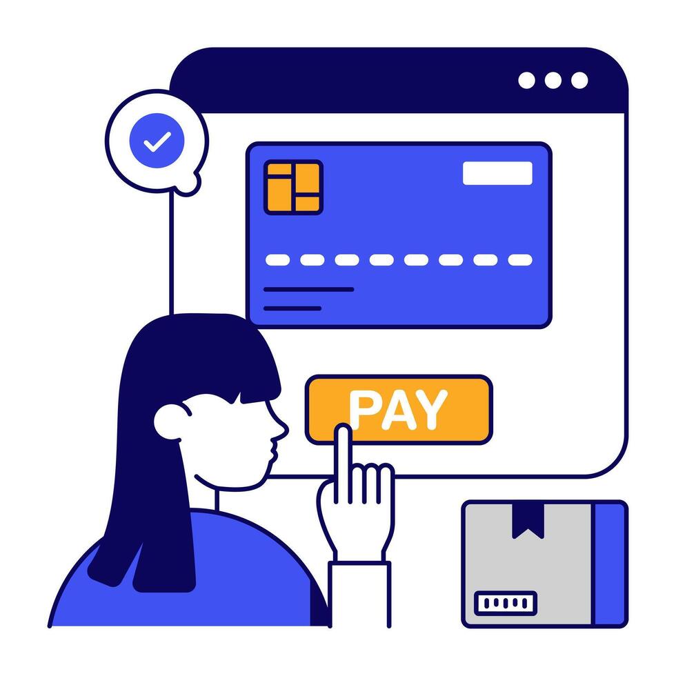 Trendy design of parcel card payment vector