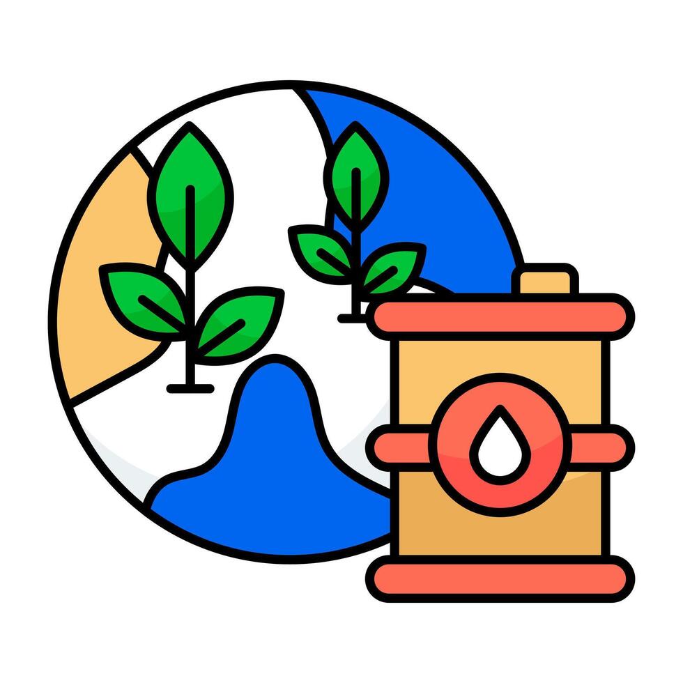 Editable graphic design icon of oil drum vector