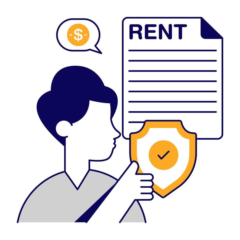 A flat unique design icon of rent paper vector