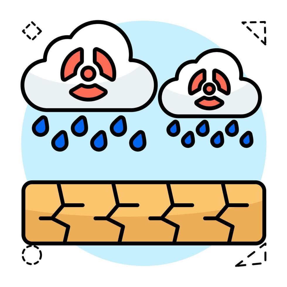 Unique icon of acidic rain vector