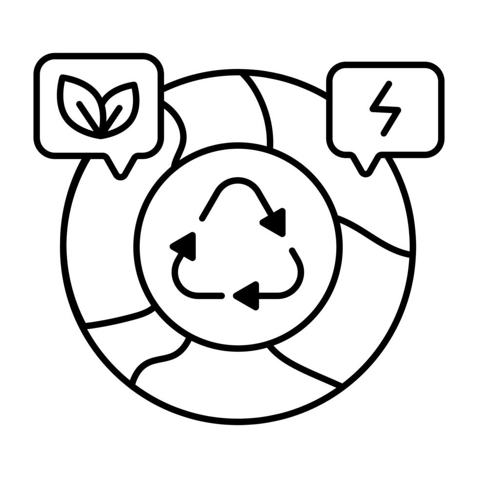 A premium linear design icon of global recycling vector