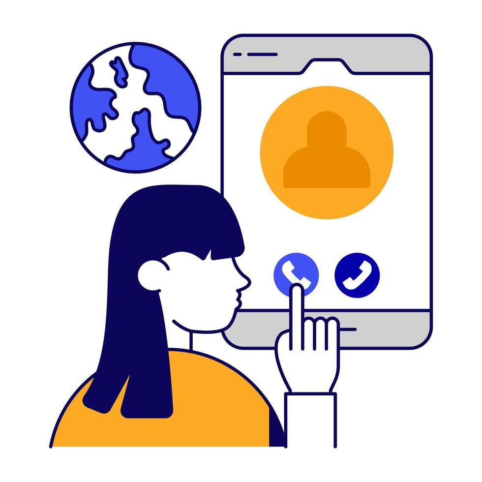 A flat icon of mobile call vector
