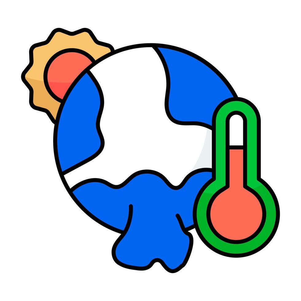 A unique icon design of global warming vector