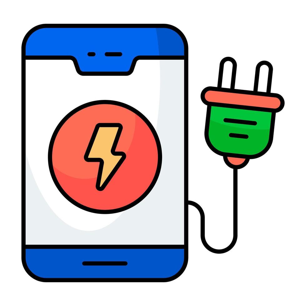 A graphic design icon of mobile charging vector