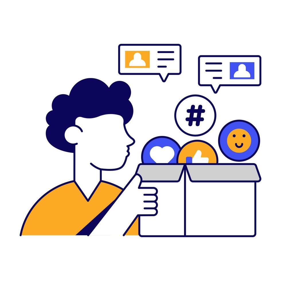 An icon design of social Media Box vector