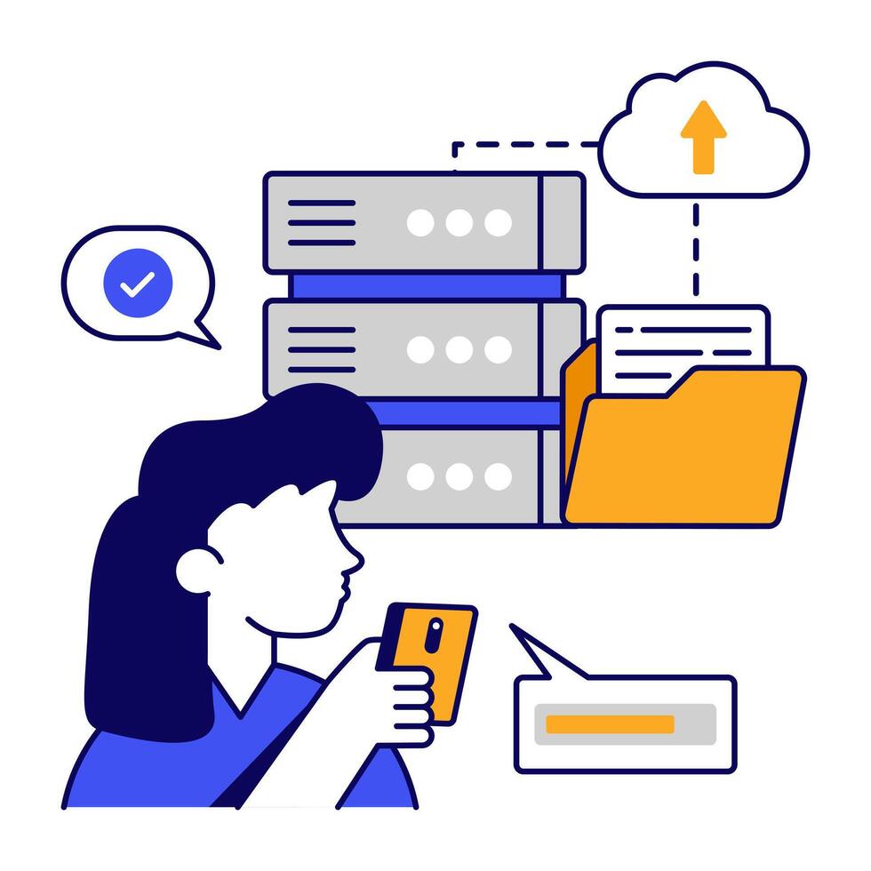A color design of server folder vector