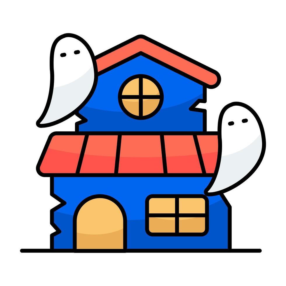 Perfect design of haunted house vector
