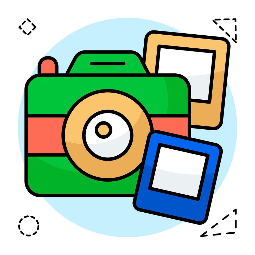 A beautiful colored design icon of camera vector