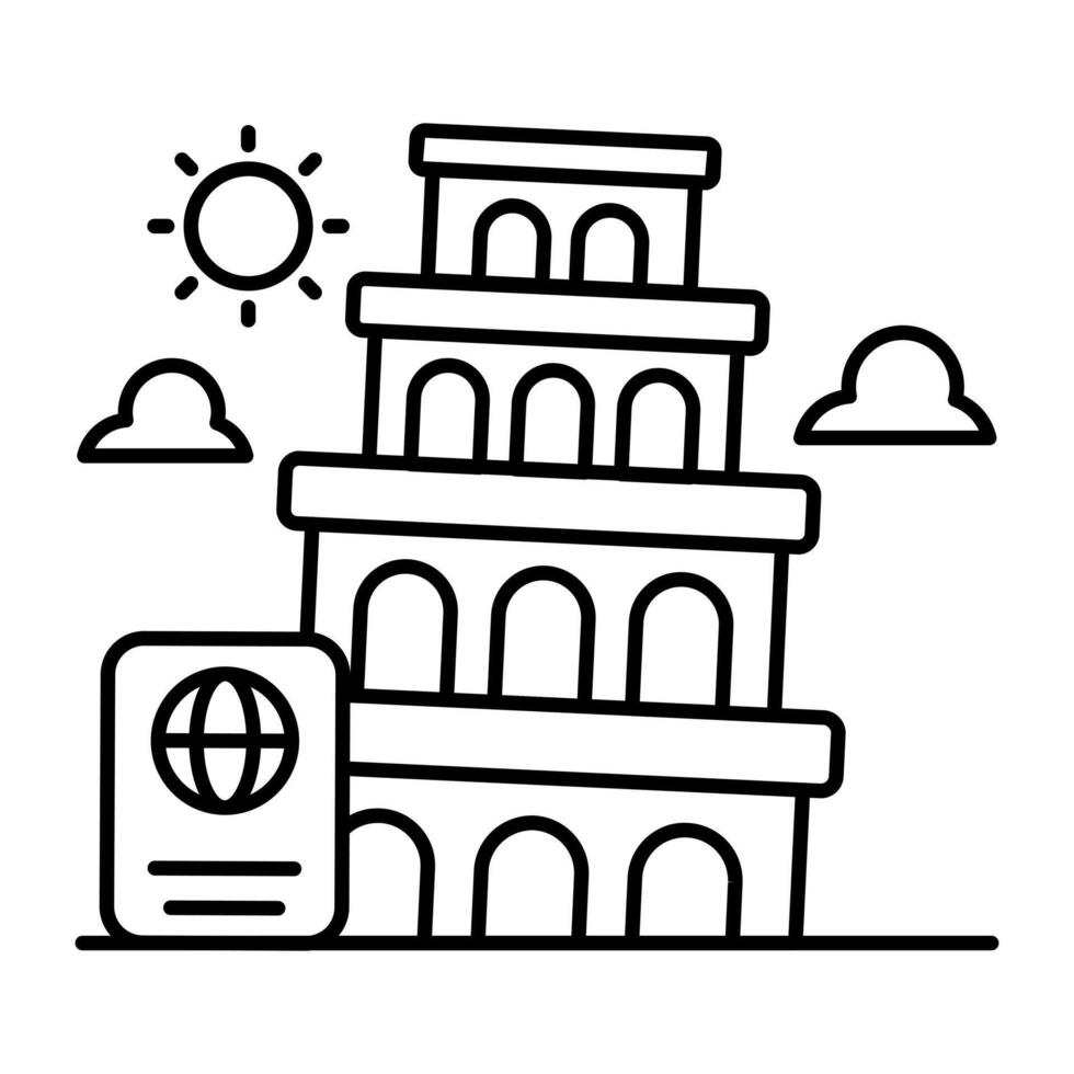 Modern icon of Pisa tower vector