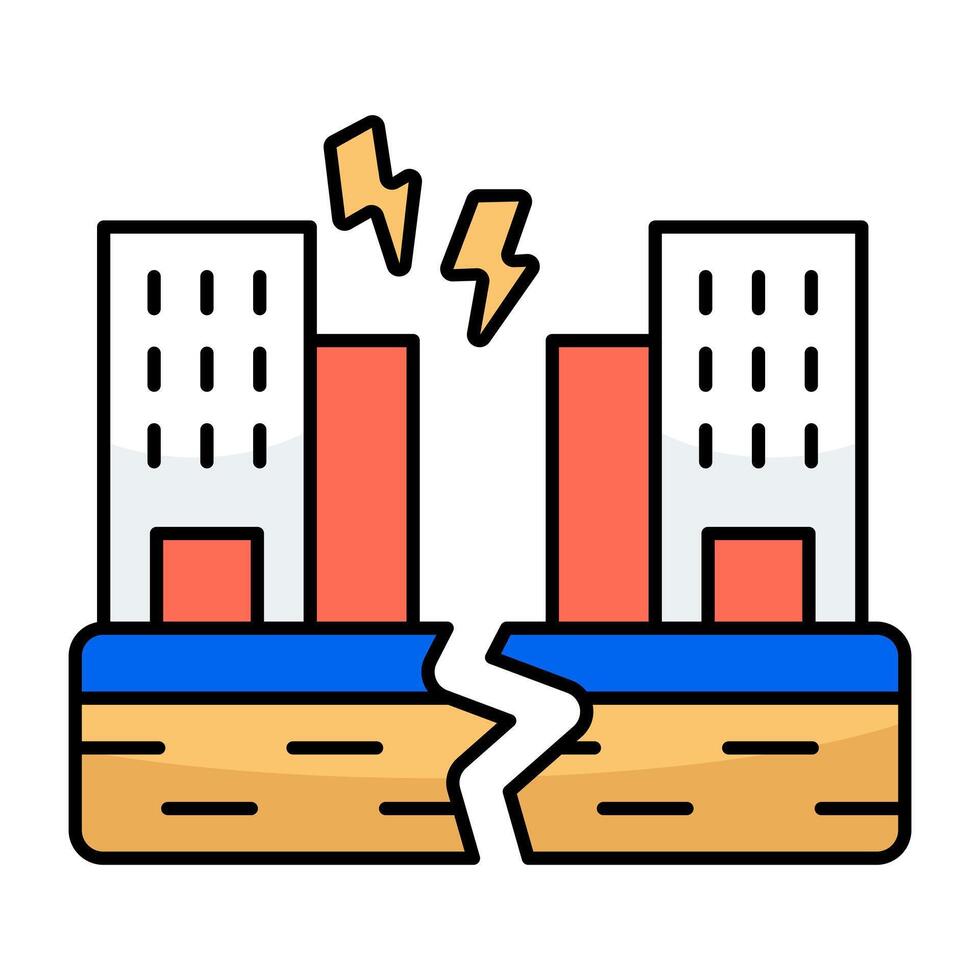 Trendy graphic design icon of earthquake vector
