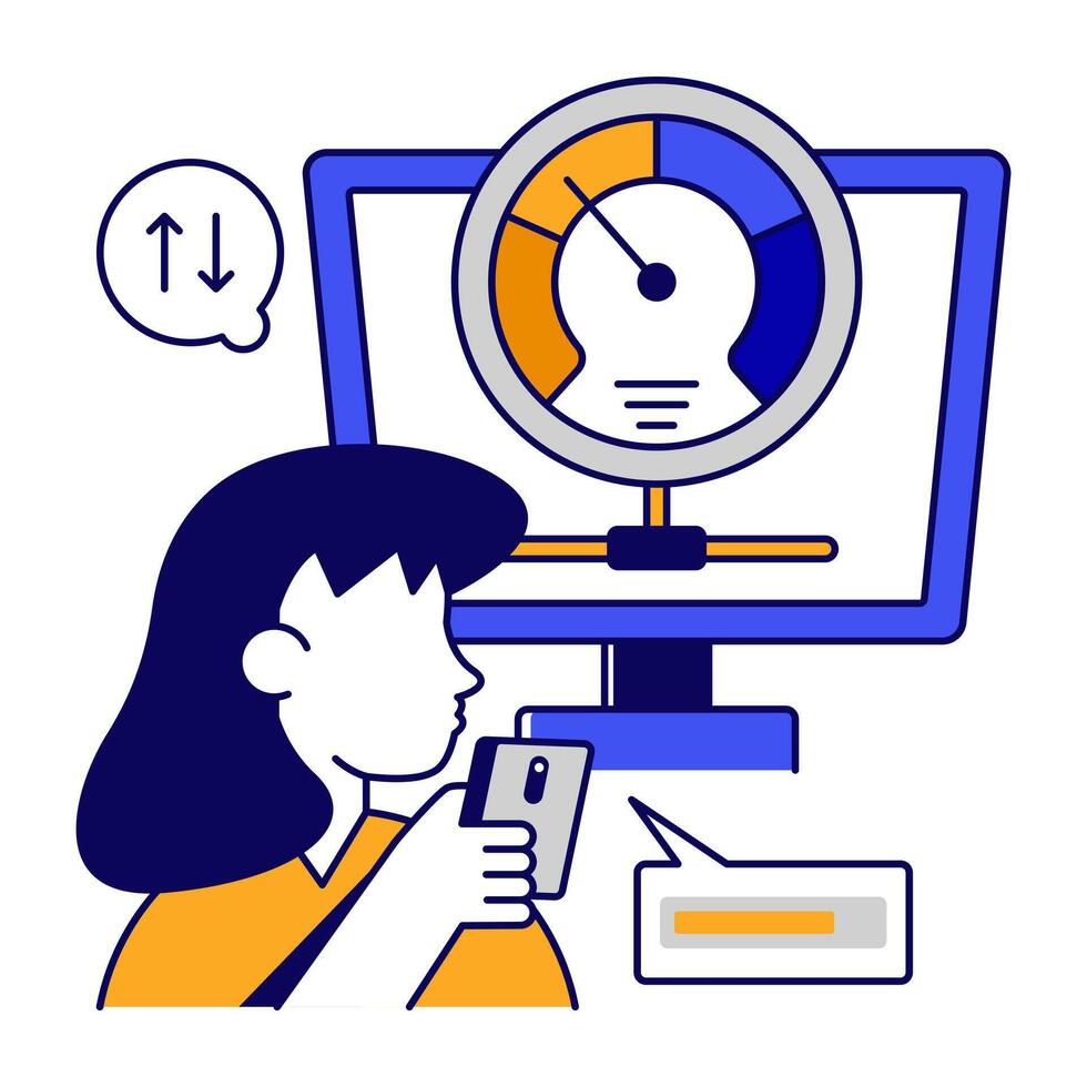 Modern flat design icon of system speed optimization vector