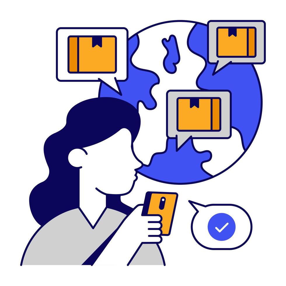 A flat perfect design icon of global delivery vector