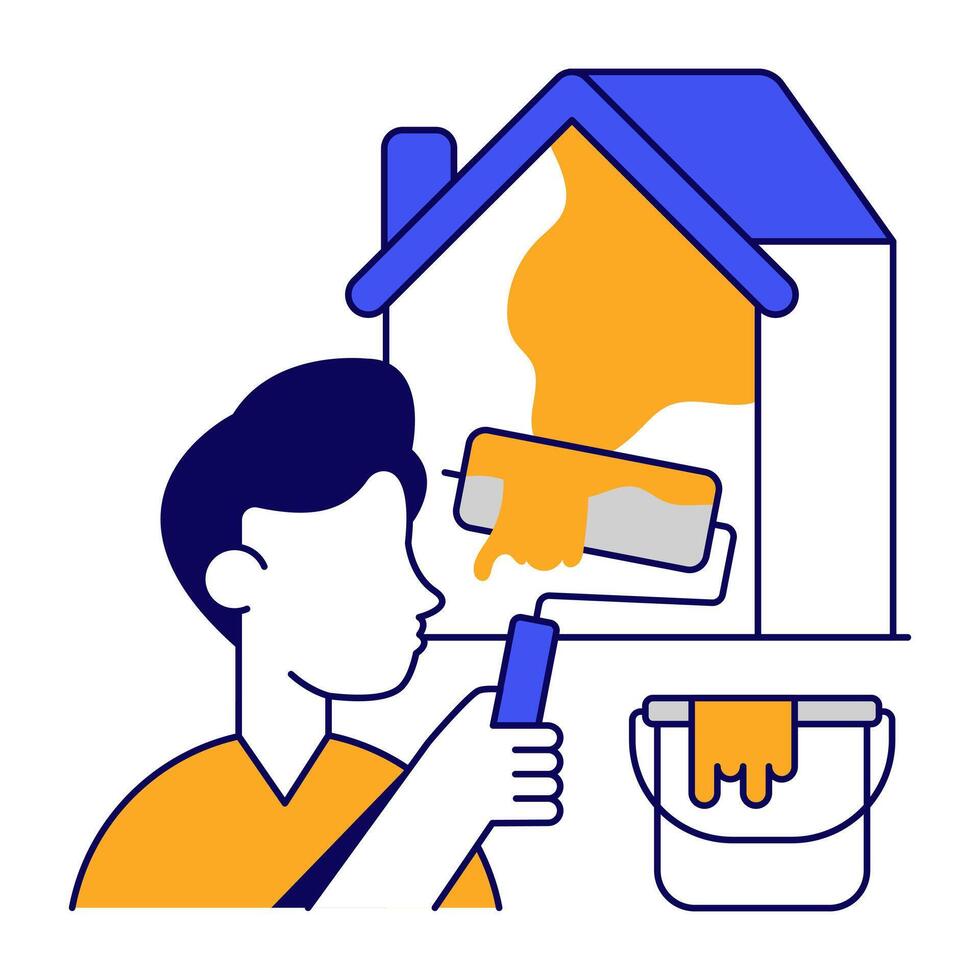 Trendy icon of home painting vector