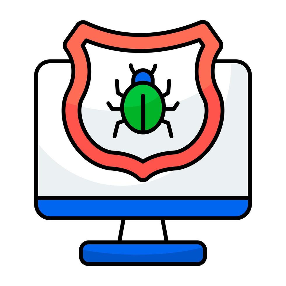 A flat design icon of antivirus vector