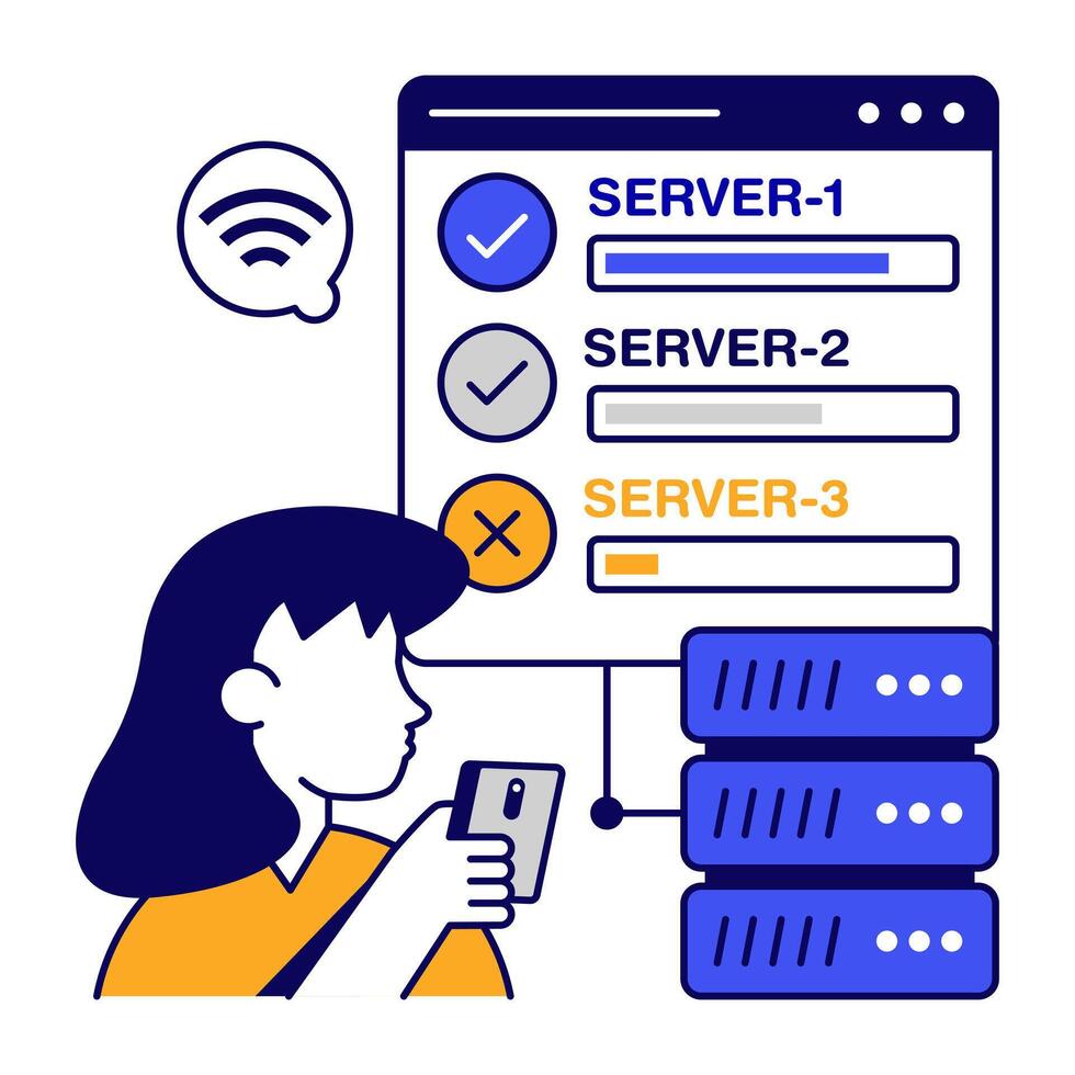 An icon design of server hosting quality vector