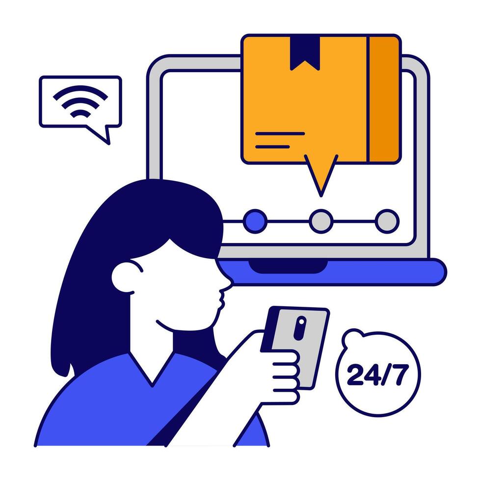A icon design of online parcels vector