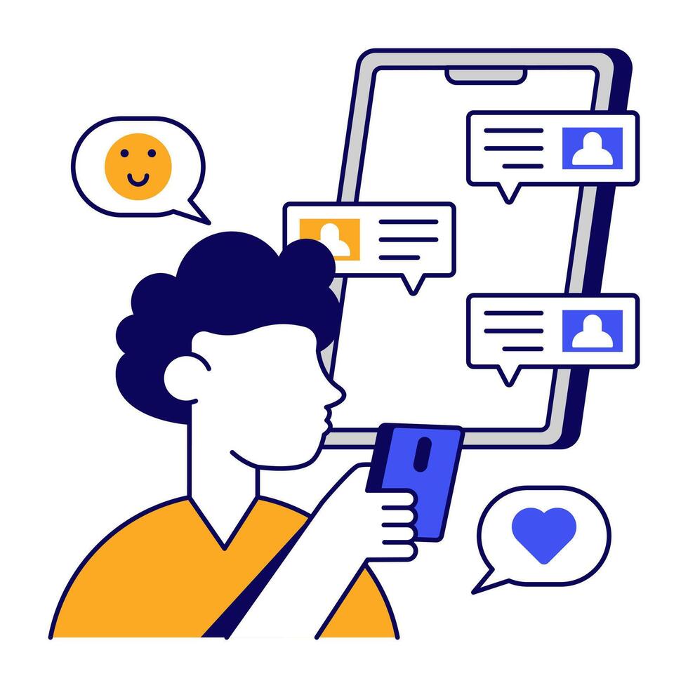 A flat icon design of mobile chat vector