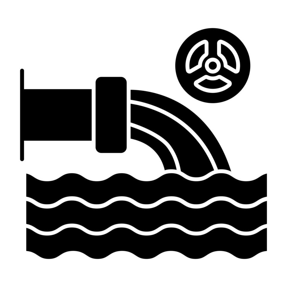 Premium solid download icon of wastewater vector