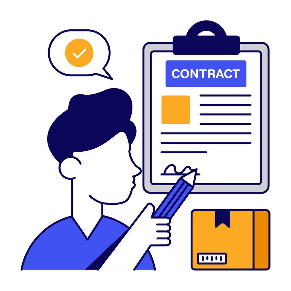 A flat icon design of logistic contract vector