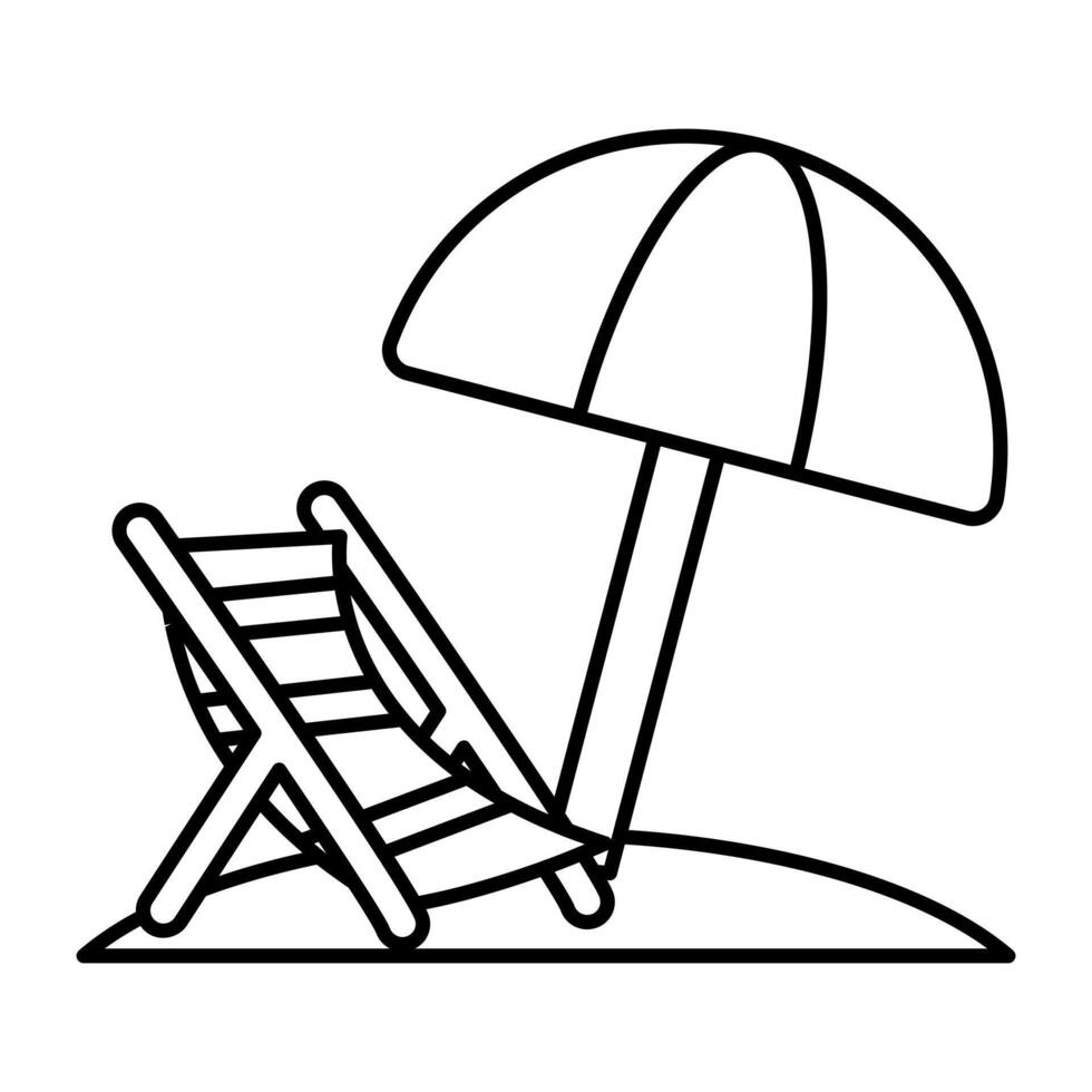 Modern icon of deck chair vector