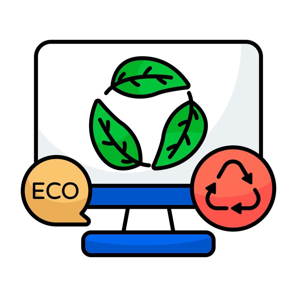 Conceptual graphic flat design icon of recycle vector