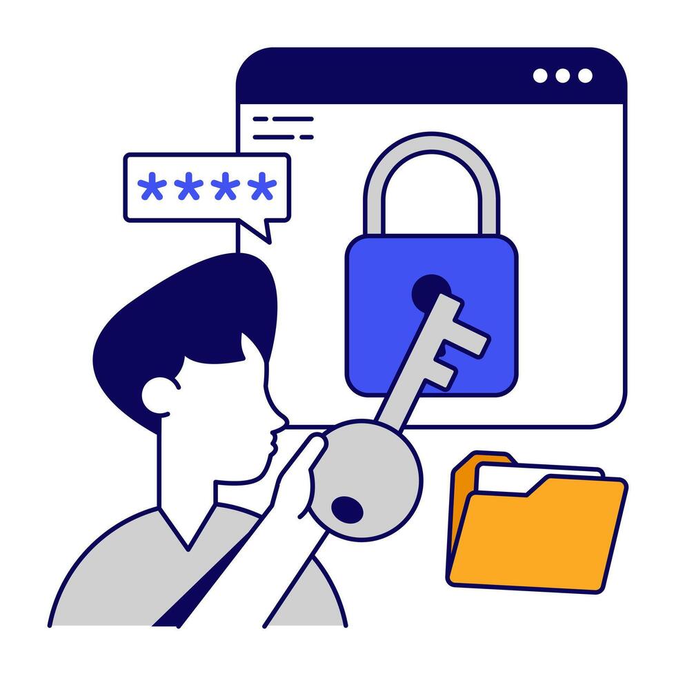 Modern icon of locked website vector