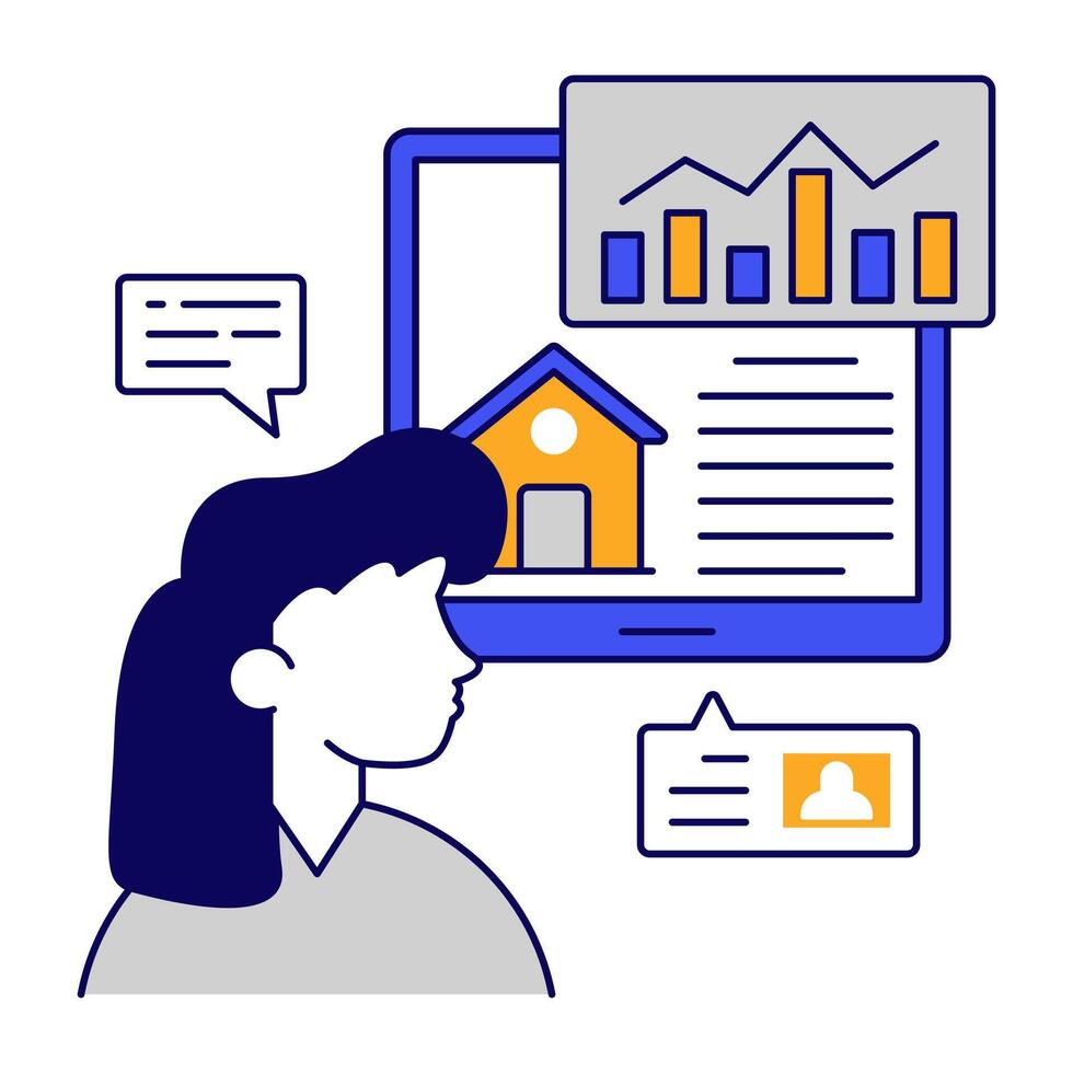 An design of property analytics vector