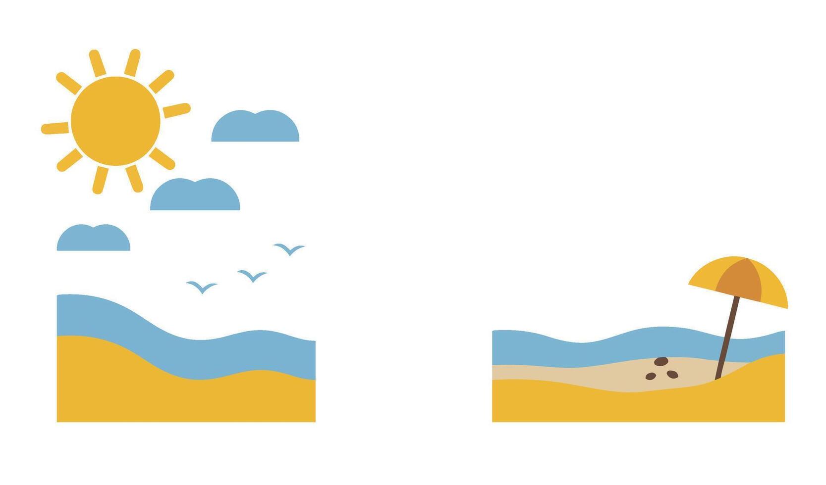 Beautiful Summer Beach Clipart Set for Digital and Print Designs vector