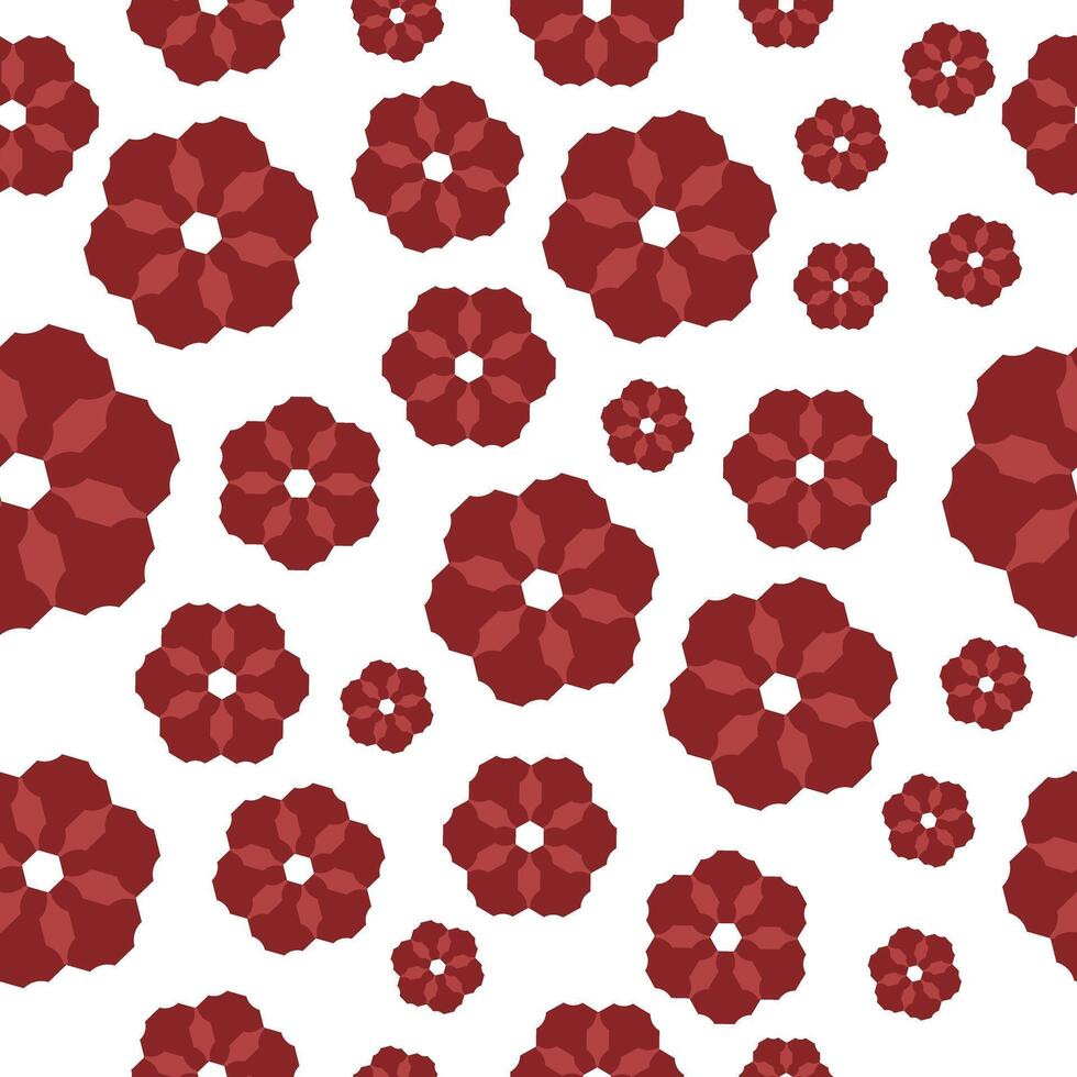 Seamless Abstract Red Floral Pattern Background vector