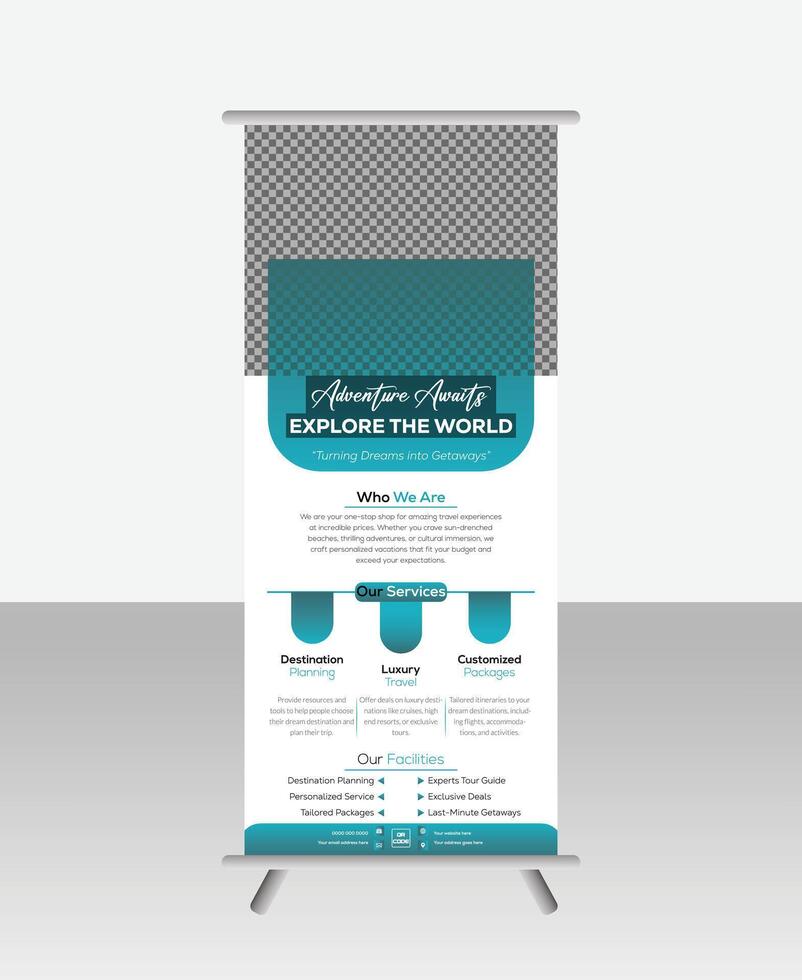 Attractive Modern Business Roll-Up Banner Design vector