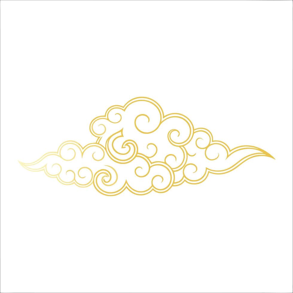 Elegant Gold Chinese Style Cloud Design Graphic vector
