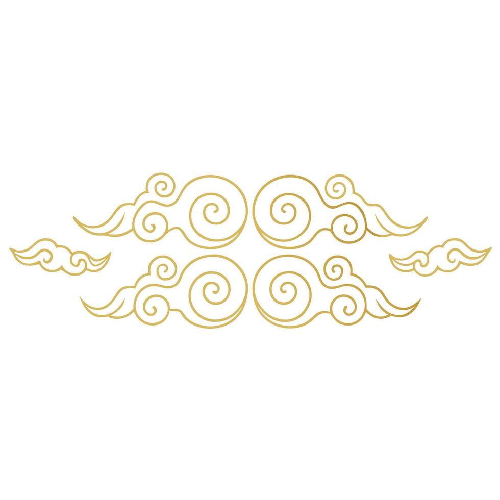 Elegant Golden Chinese Cloud Pattern Design Graphic Art vector