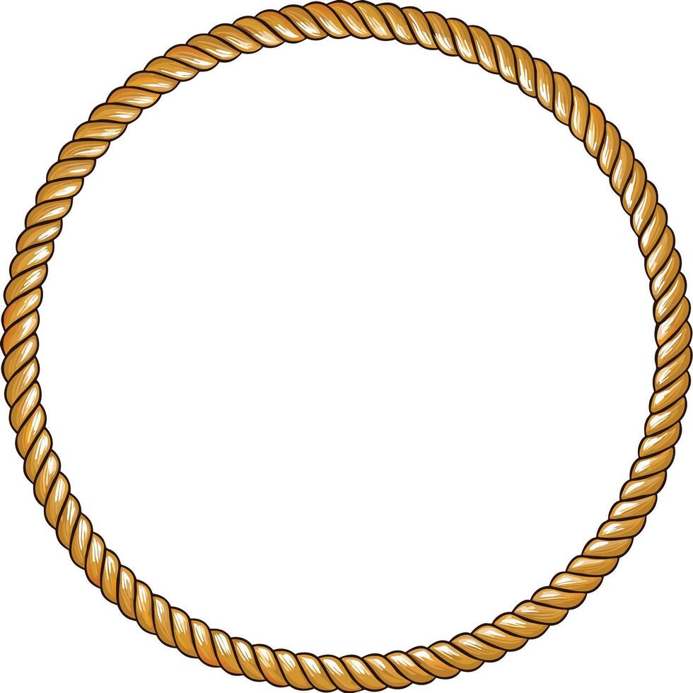 A circular golden rope frame border design element for s or text vector