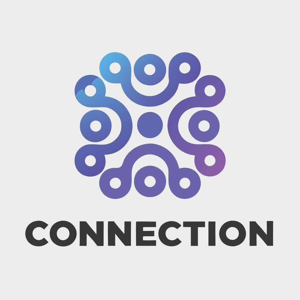 Abstract Network Connection Logo Design Graphic of a Global Network vector