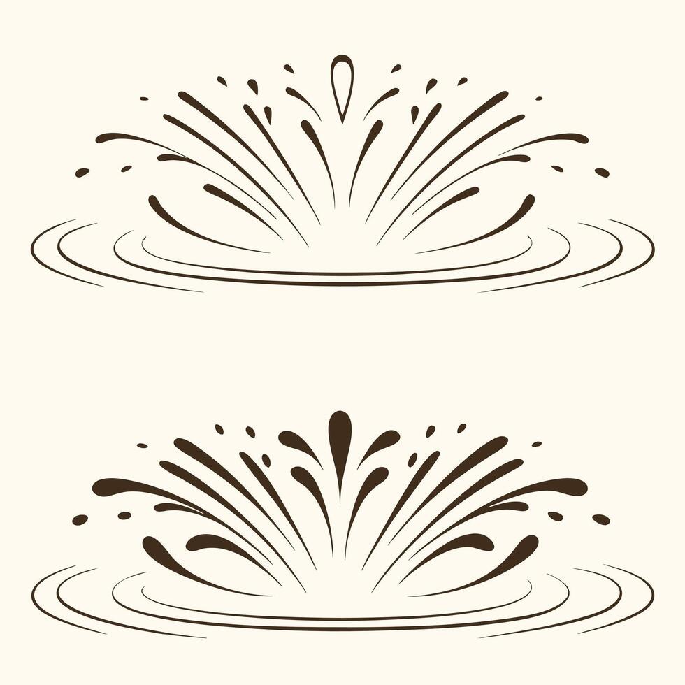 Water Fountains Splashes Design Elements Two Elegant s of Water Splashes in a Pond vector